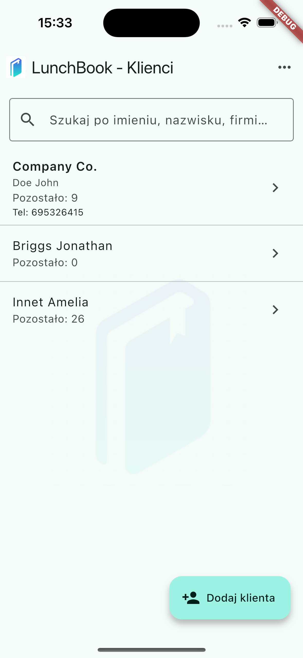 LunchBook Customer Management